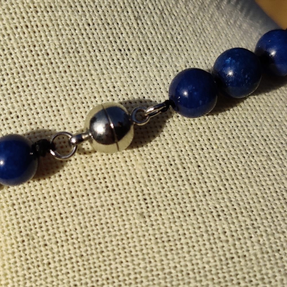 Vintage lapis lazuli and carnelian necklace - Picture 7 of 8